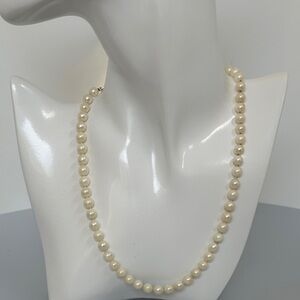 14k real solid gold Cream Pearl Necklace